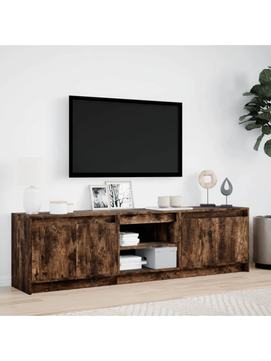 Tv skříňka s led kouřový dub 180 x 34 x 50 cm kompozitní dřevo