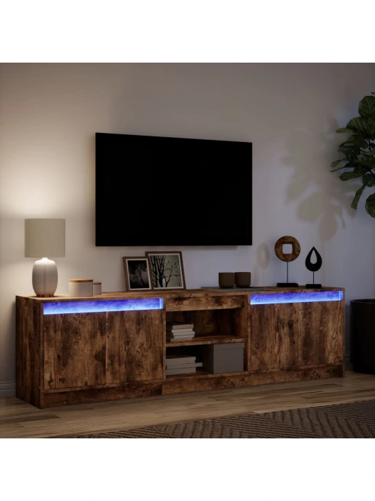 Tv skříňka s led kouřový dub 180 x 34 x 50 cm kompozitní dřevo