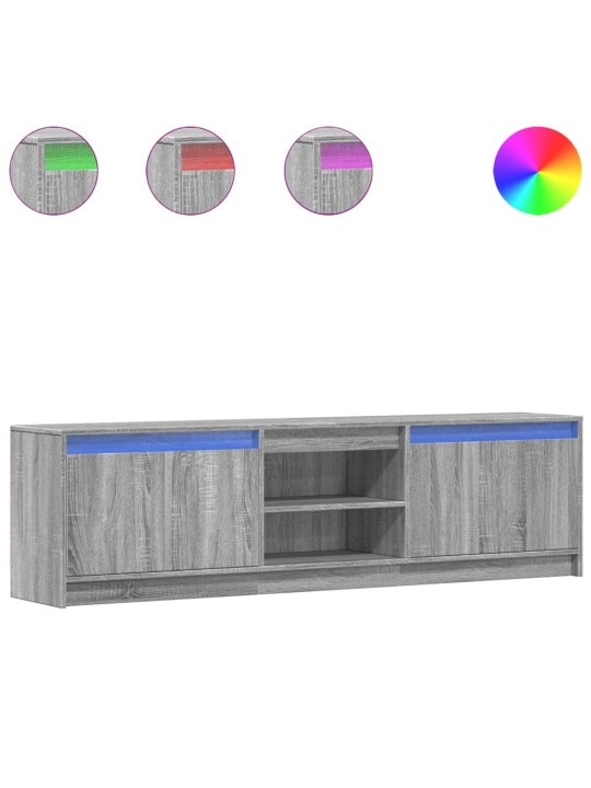 Tv skříňka s led šedá sonoma 180 x 30 x 50 cm kompozitní dřevo