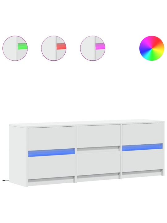 TV skříňka s LED bílá 140 x 34 x 50 cm kompozitní dřevo
