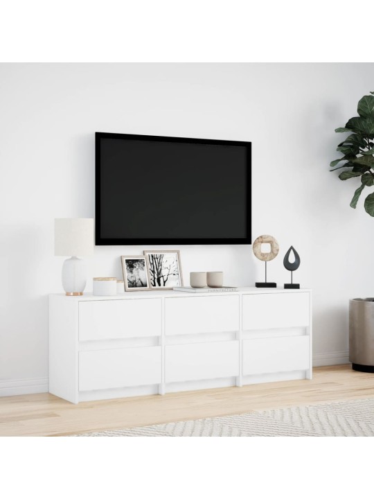 TV skříňka s LED bílá 140 x 34 x 50 cm kompozitní dřevo