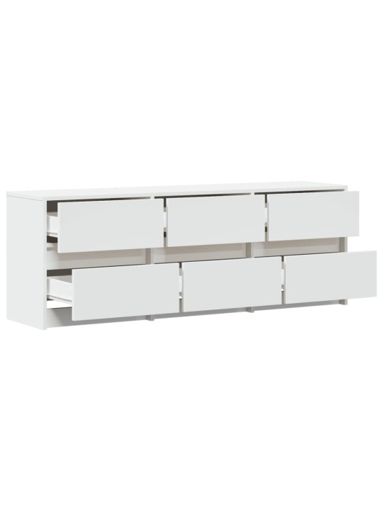 TV skříňka s LED bílá 140 x 34 x 50 cm kompozitní dřevo