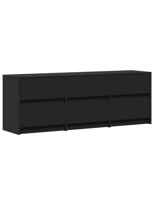 TV skříňka s LED černá 140 x 34 x 50 cm kompozitní dřevo