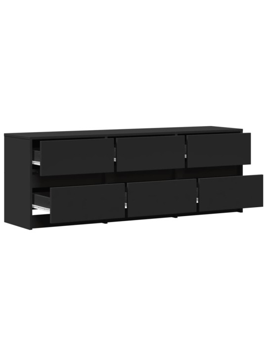 TV skříňka s LED černá 140 x 34 x 50 cm kompozitní dřevo