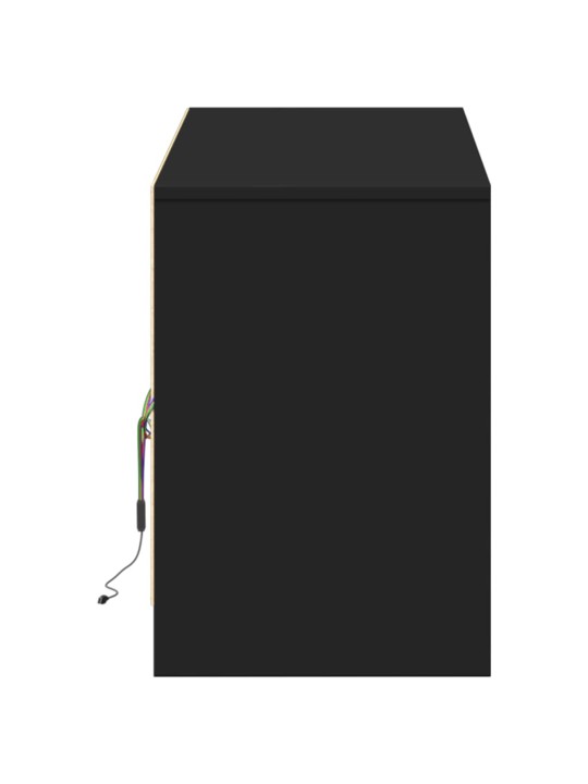 TV skříňka s LED černá 140 x 34 x 50 cm kompozitní dřevo