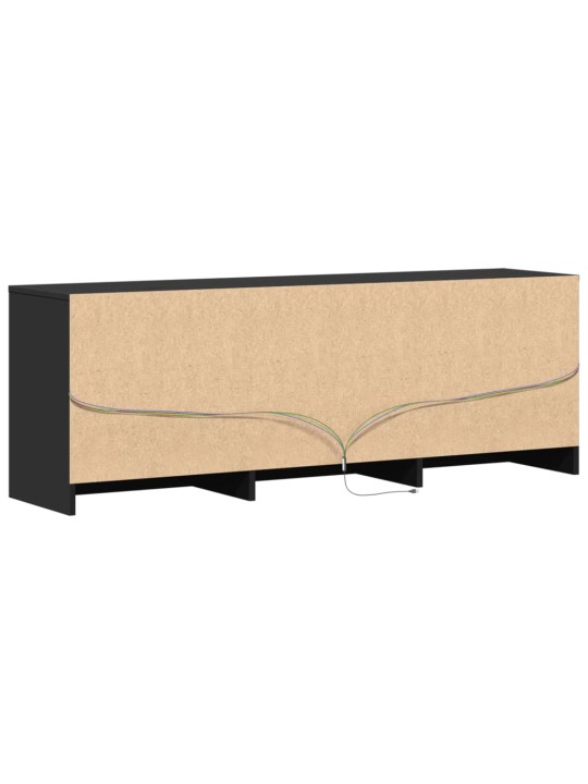 TV skříňka s LED černá 140 x 34 x 50 cm kompozitní dřevo
