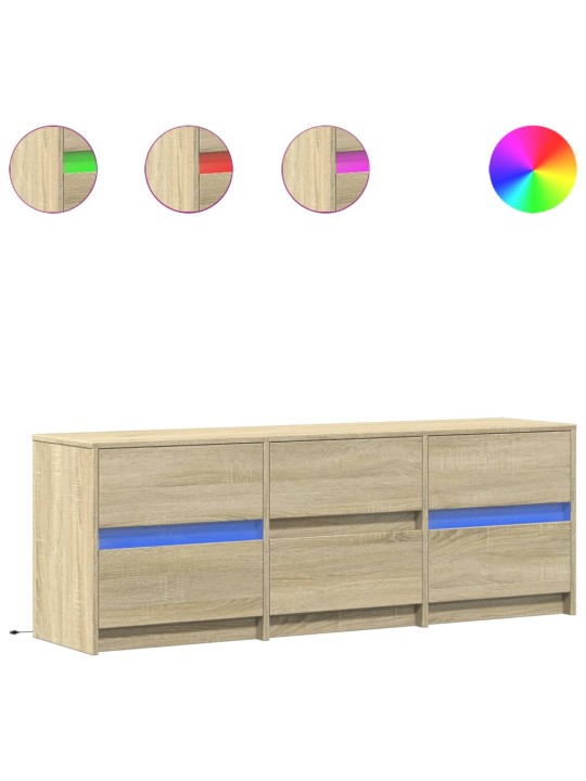 TV skříňka s LED dub sonoma 140 x 34 x 50 cm kompozitní dřevo