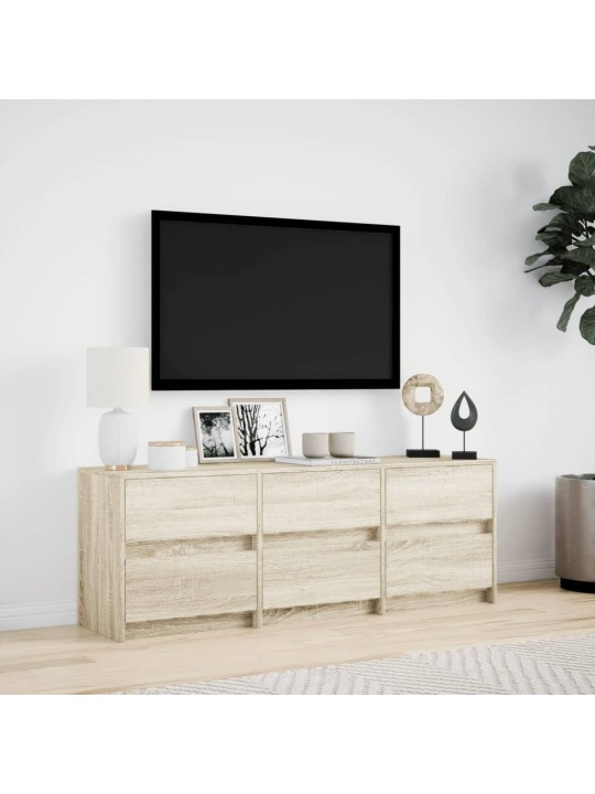 TV skříňka s LED dub sonoma 140 x 34 x 50 cm kompozitní dřevo