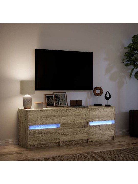 TV skříňka s LED dub sonoma 140 x 34 x 50 cm kompozitní dřevo
