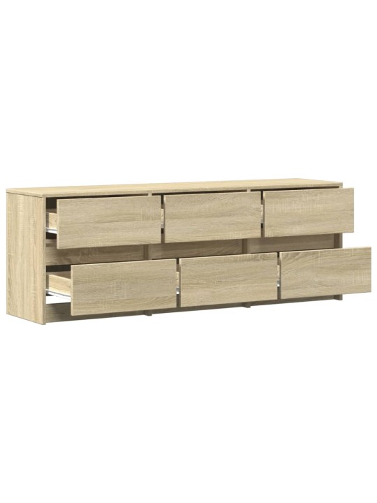 TV skříňka s LED dub sonoma 140 x 34 x 50 cm kompozitní dřevo