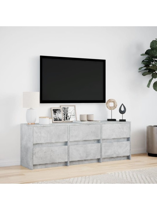 TV skříňka s LED betonově šedá 140x34x50 cm kompozitní dřevo