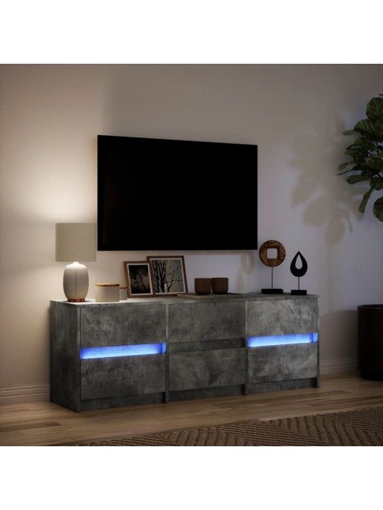 TV skříňka s LED betonově šedá 140x34x50 cm kompozitní dřevo