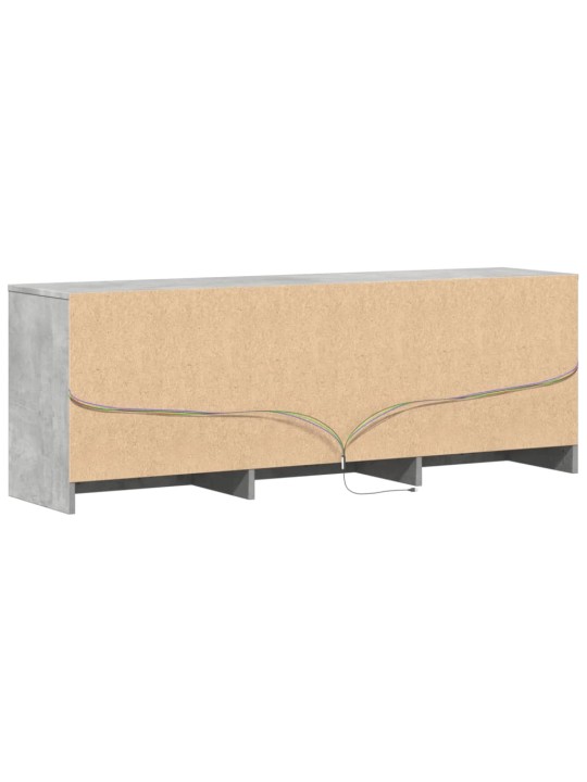 TV skříňka s LED betonově šedá 140x34x50 cm kompozitní dřevo