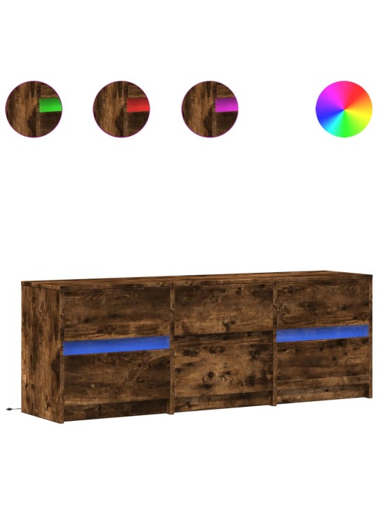 Tv skříňka s led kouřový dub 140 x 34 x 50 cm kompozitní dřevo