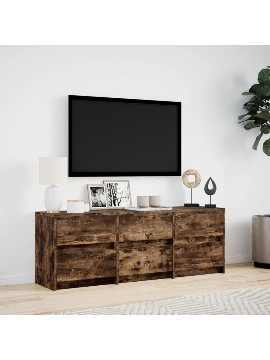 Tv skříňka s led kouřový dub 140 x 34 x 50 cm kompozitní dřevo