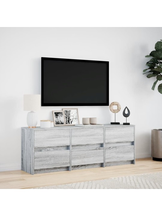 Tv skříňka s led šedá sonoma 140 x 34 x 50 cm kompozitní dřevo