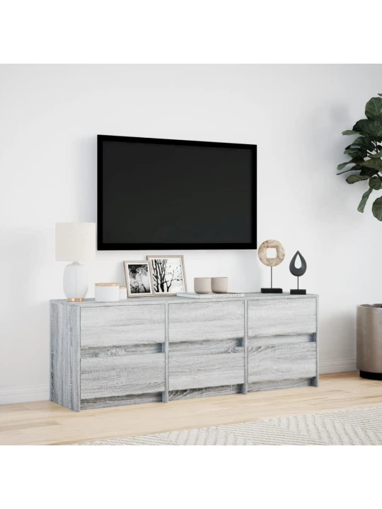 Tv skříňka s led šedá sonoma 140 x 34 x 50 cm kompozitní dřevo
