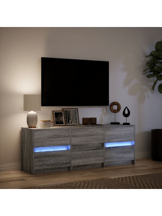 Tv skříňka s led šedá sonoma 140 x 34 x 50 cm kompozitní dřevo