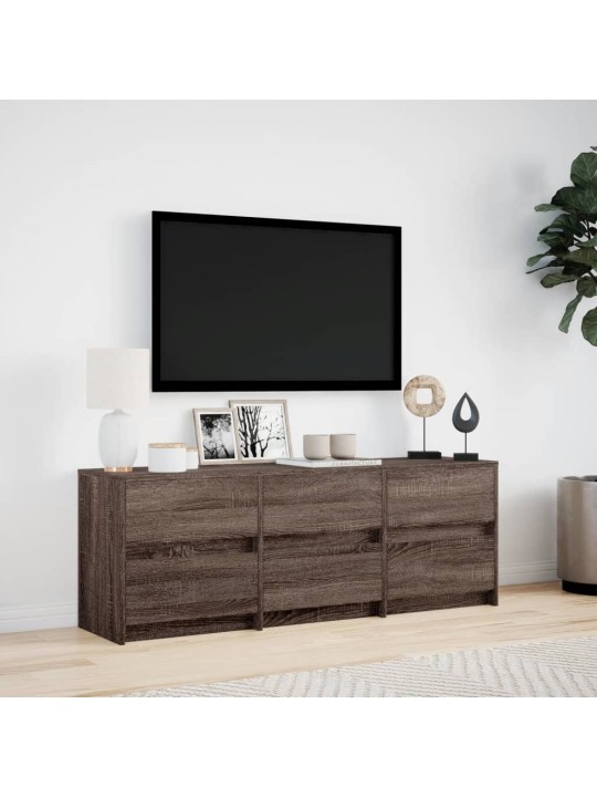 Tv skříňka s led hnědý dub 140 x 34 x 50 cm kompozitní dřevo