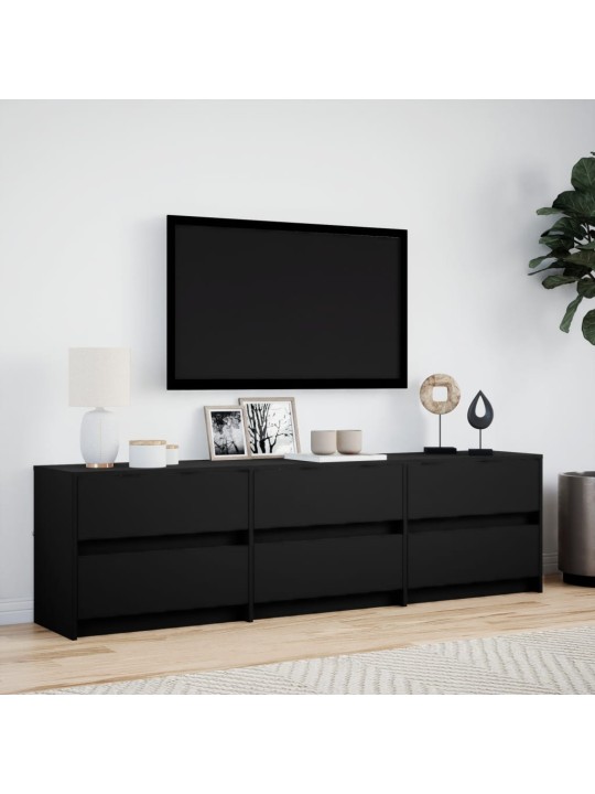 TV skříňka s LED černá 180 x 34 x 50 cm kompozitní dřevo