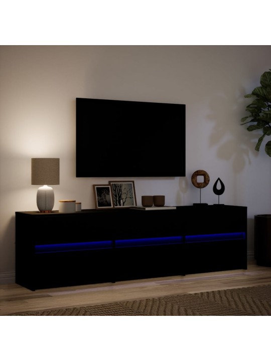 TV skříňka s LED černá 180 x 34 x 50 cm kompozitní dřevo