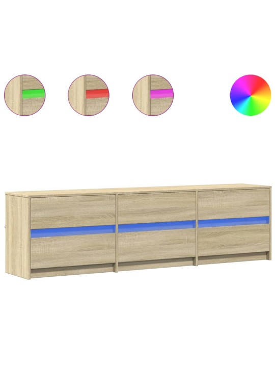 TV skříňka s LED dub sonoma 180 x 34 x 50 cm kompozitní dřevo