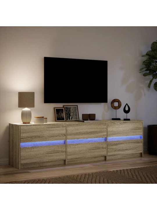 TV skříňka s LED dub sonoma 180 x 34 x 50 cm kompozitní dřevo