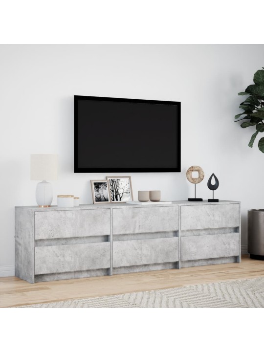 TV skříňka s LED betonově šedá 180x34x50 cm kompozitní dřevo