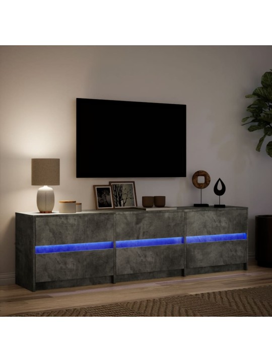 TV skříňka s LED betonově šedá 180x34x50 cm kompozitní dřevo