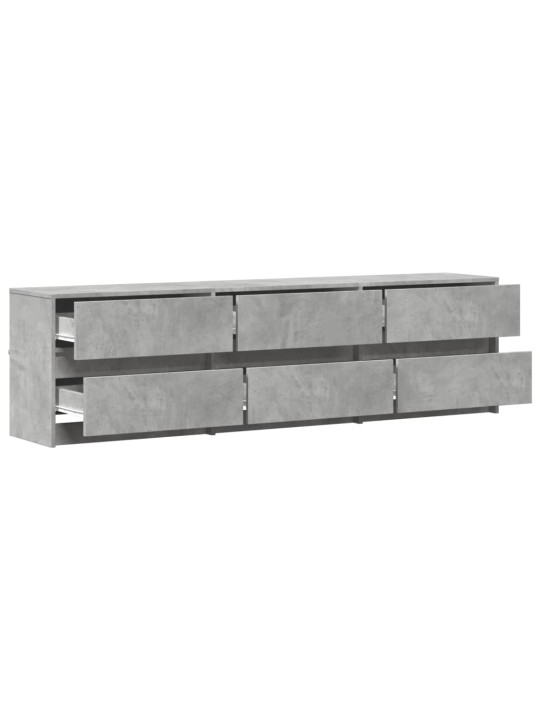 TV skříňka s LED betonově šedá 180x34x50 cm kompozitní dřevo