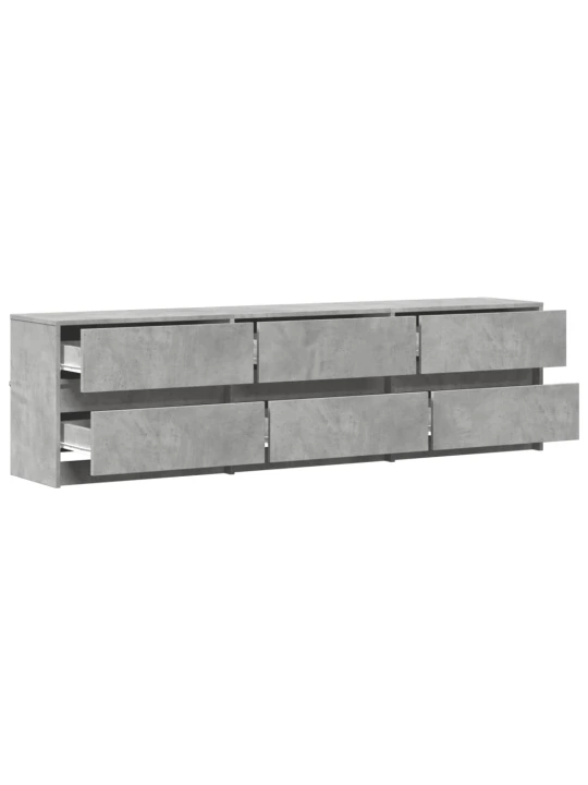 TV skříňka s LED betonově šedá 180x34x50 cm kompozitní dřevo
