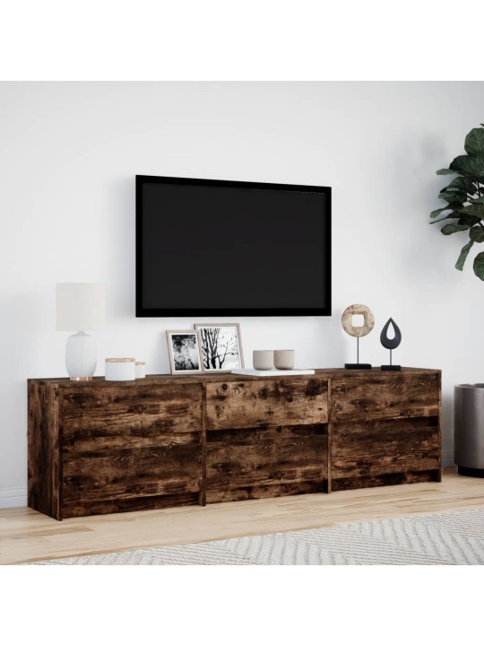 Tv skříňka s led kouřový dub 180 x 34 x 50 cm kompozitní dřevo