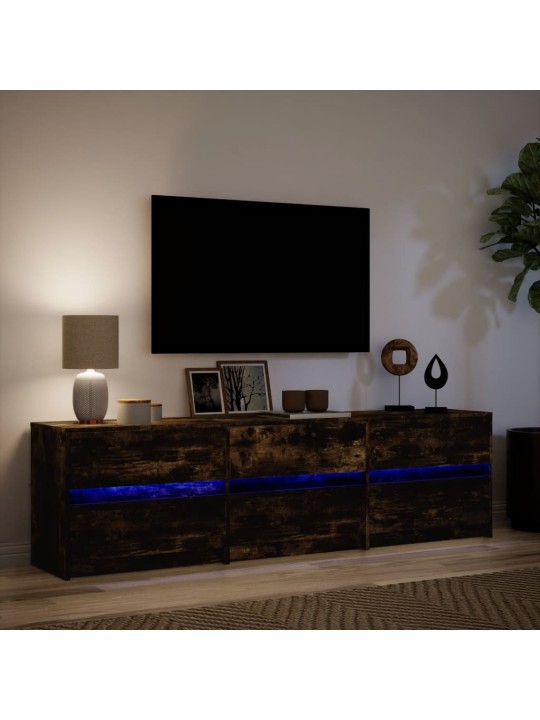Tv skříňka s led kouřový dub 180 x 34 x 50 cm kompozitní dřevo