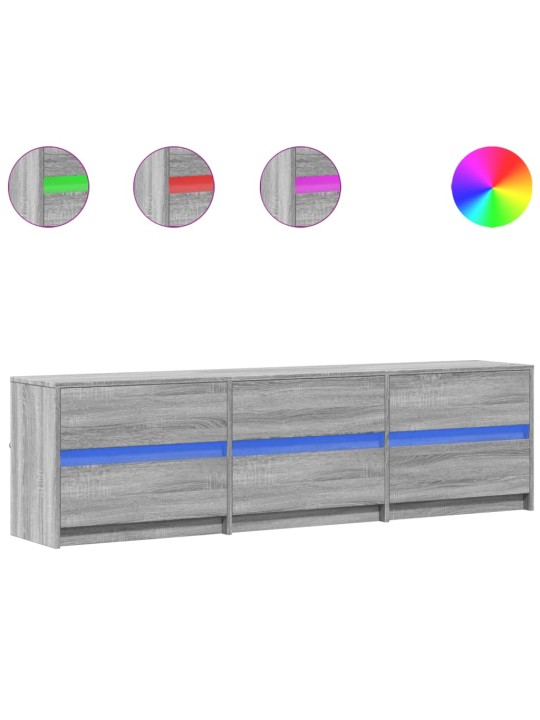 Tv skříňka s led šedá sonoma 180 x 30 x 50 cm kompozitní dřevo