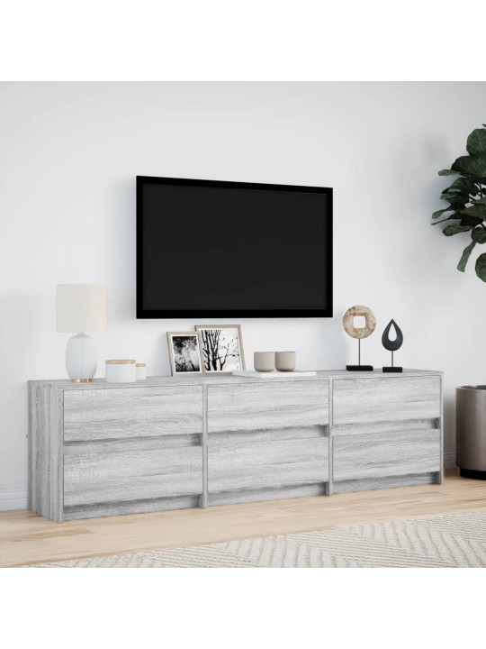 Tv skříňka s led šedá sonoma 180 x 30 x 50 cm kompozitní dřevo