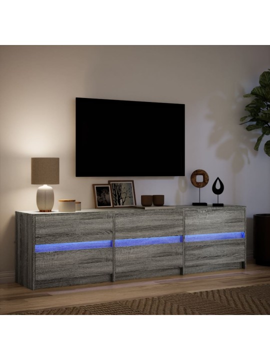 Tv skříňka s led šedá sonoma 180 x 30 x 50 cm kompozitní dřevo