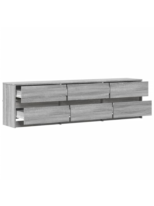 Tv skříňka s led šedá sonoma 180 x 30 x 50 cm kompozitní dřevo