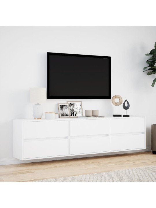 Nástěnná TV skříňka s LED bílá 180 x 31 x 45 cm