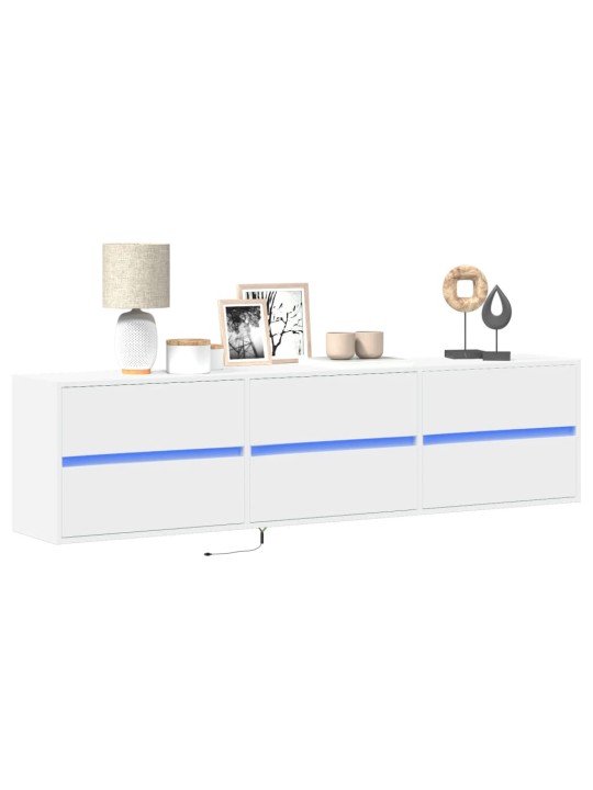 Nástěnná TV skříňka s LED bílá 180 x 31 x 45 cm