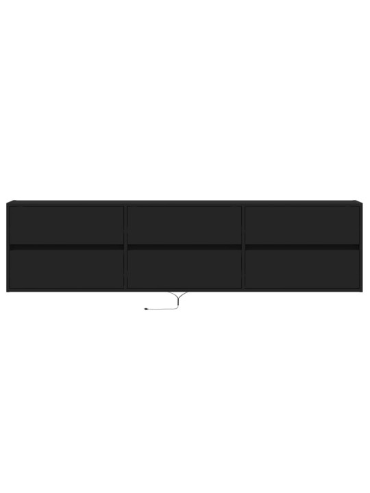 Nástěnná TV skříňka s LED černá 180 x 31 x 45 cm