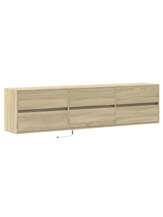 Nástěnná TV skříňka s LED dub sonoma 180 x 31 x 45 cm