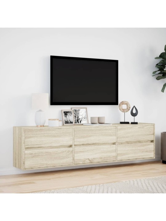 Nástěnná TV skříňka s LED dub sonoma 180 x 31 x 45 cm