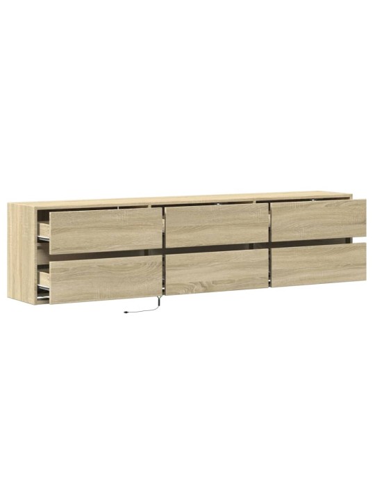Nástěnná TV skříňka s LED dub sonoma 180 x 31 x 45 cm