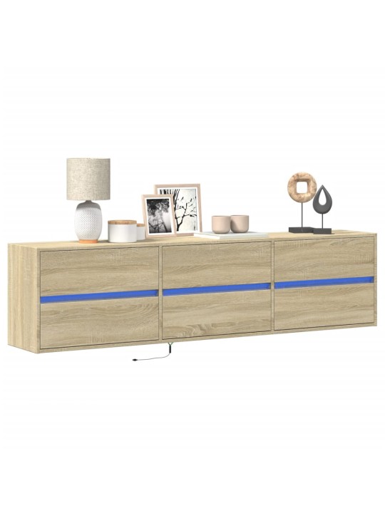 Nástěnná TV skříňka s LED dub sonoma 180 x 31 x 45 cm