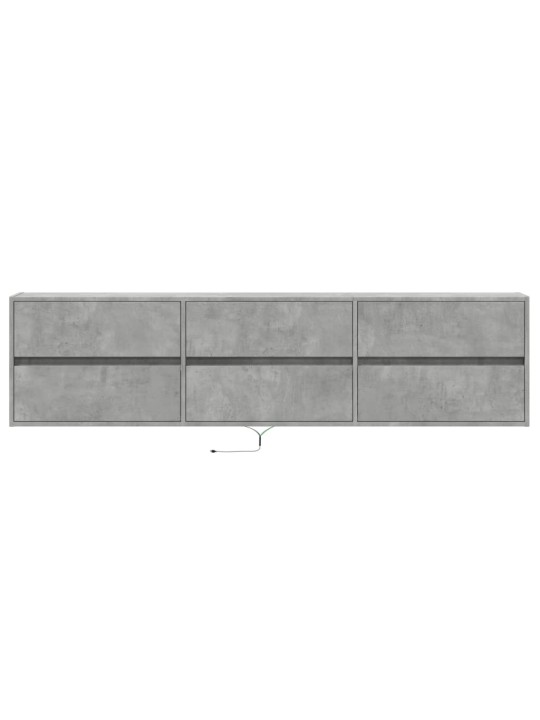 Nástěnná TV skříňka s LED betonově šedá 180 x 31 x 45 cm