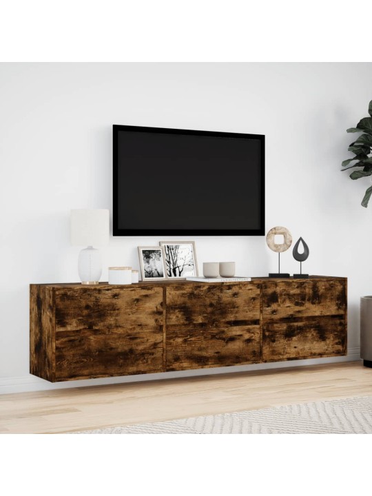 Nástěnná tv skříňka s led kouřový dub 180 x 31 x 45 cm