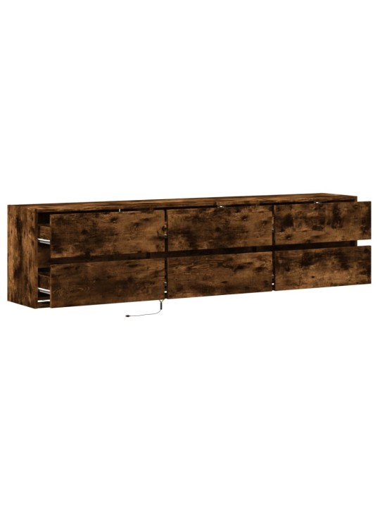 Nástěnná tv skříňka s led kouřový dub 180 x 31 x 45 cm
