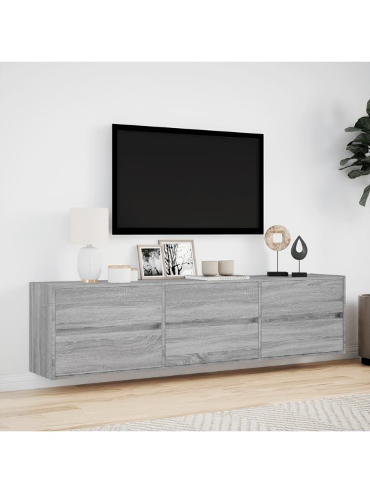 Nástěnná tv skříňka s led šedá sonoma 180 x 31 x 45 cm