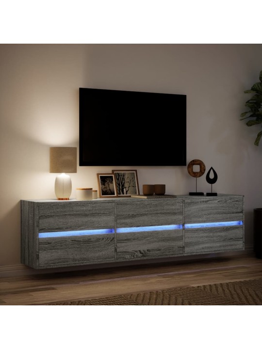 Nástěnná tv skříňka s led šedá sonoma 180 x 31 x 45 cm