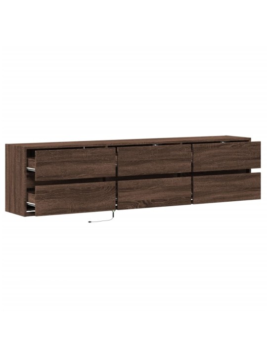 Nástěnná tv skříňka s led hnědý dub 180 x 31 x 45 cm